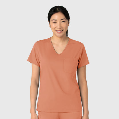 Boundless 6151 Tuck-In Scrub Top Terracotta Model Image Front | Wink