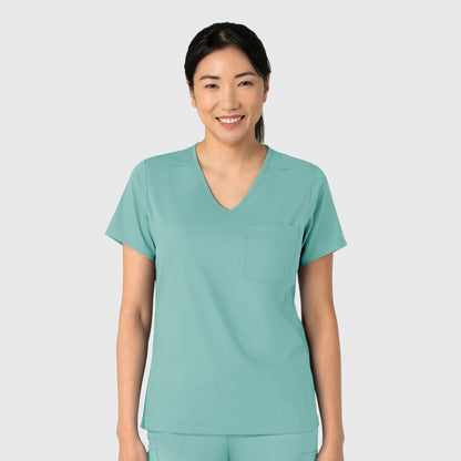 Boundless 6151 Tuck-In Scrub Top Turquoise Model Image Front | Wink