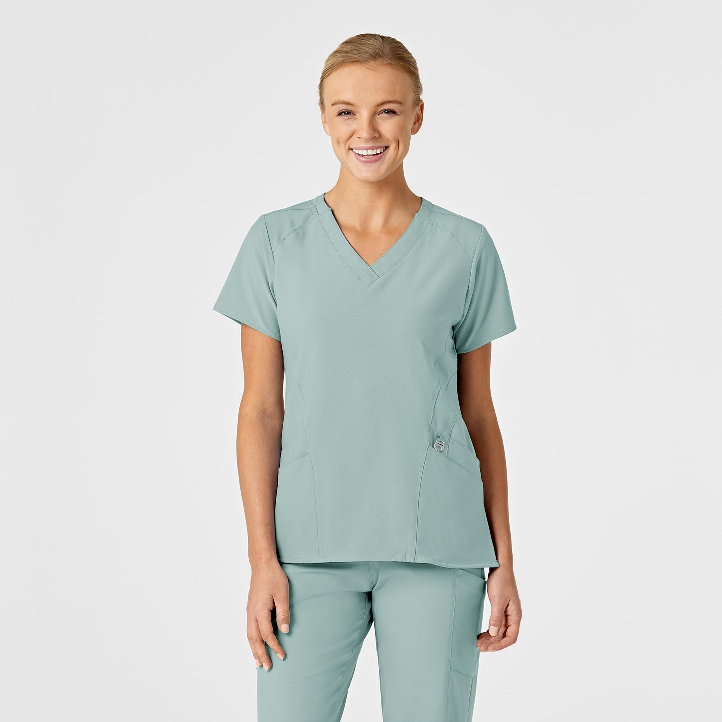 W123 6155 Stylized V-Neck Scrub Top