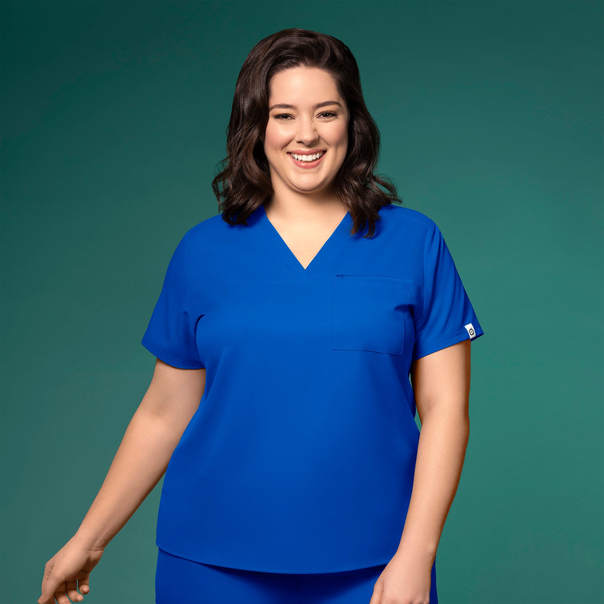 Thrive 6222 V-Neck Tuck-In Scrub Top Royal Model Image Front | Wink