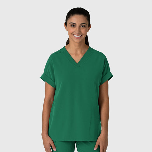 Nova 6232 Drop Shoulder Boxy Scrub Top Hunter Model Image Front | Wink