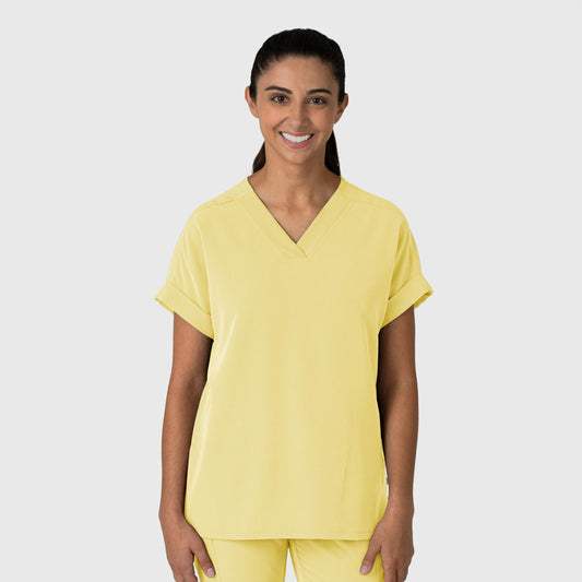 Nova 6232 Drop Shoulder Boxy Scrub Top Sunshine Yellow Model Image Front | Wink