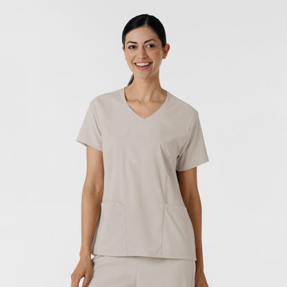 Boundless 6251 2-Pocket V-Neck Scrub Top Cloud Model Image Front | Wink