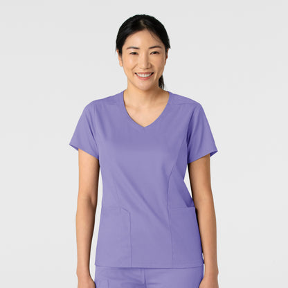 Boundless 6251 2-Pocket V-Neck Scrub Top Iris Purple Model Image Front | Wink