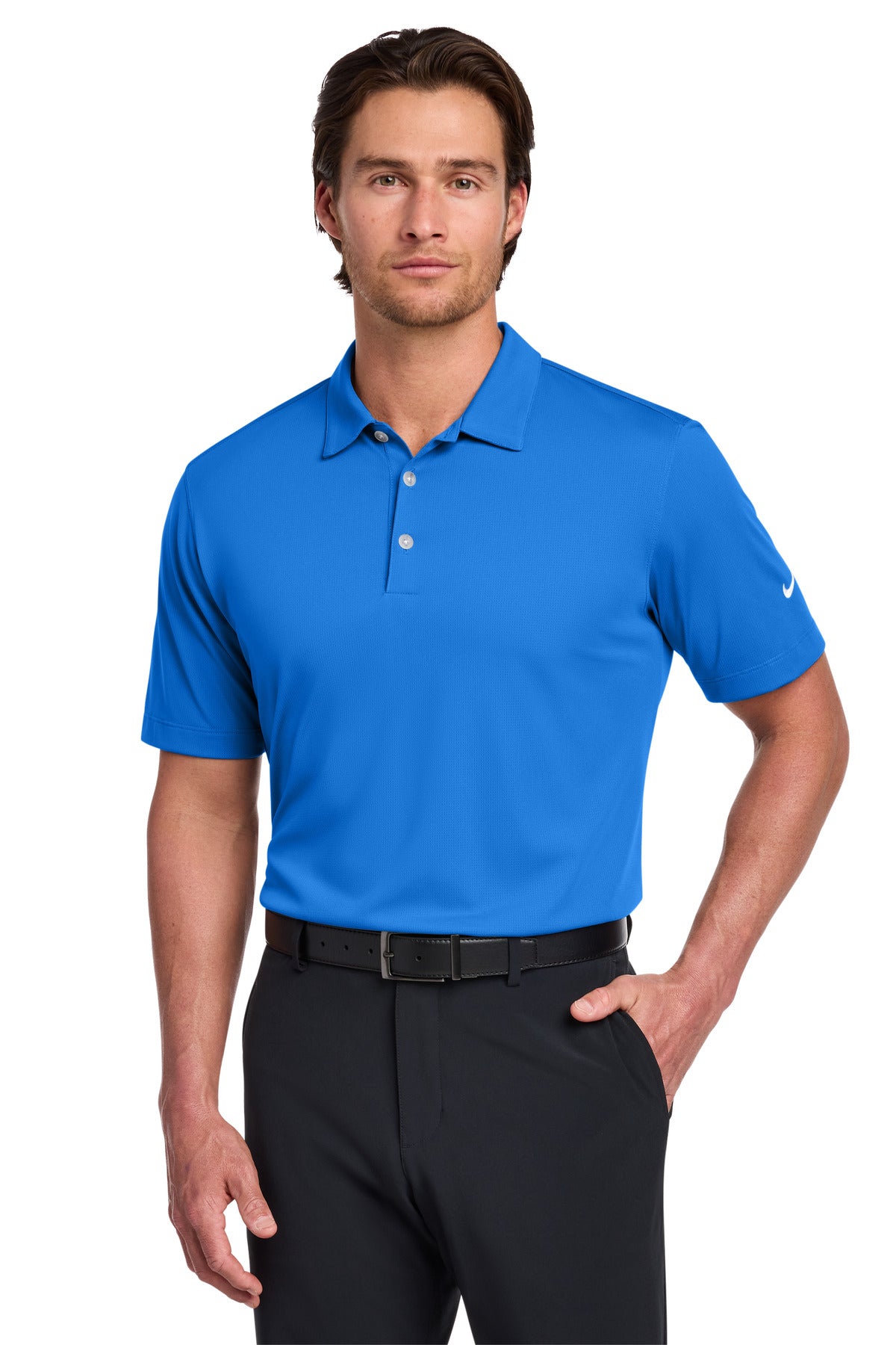 Nike Dri-FIT Vertical Mesh Polo 637167 Brisk Blue