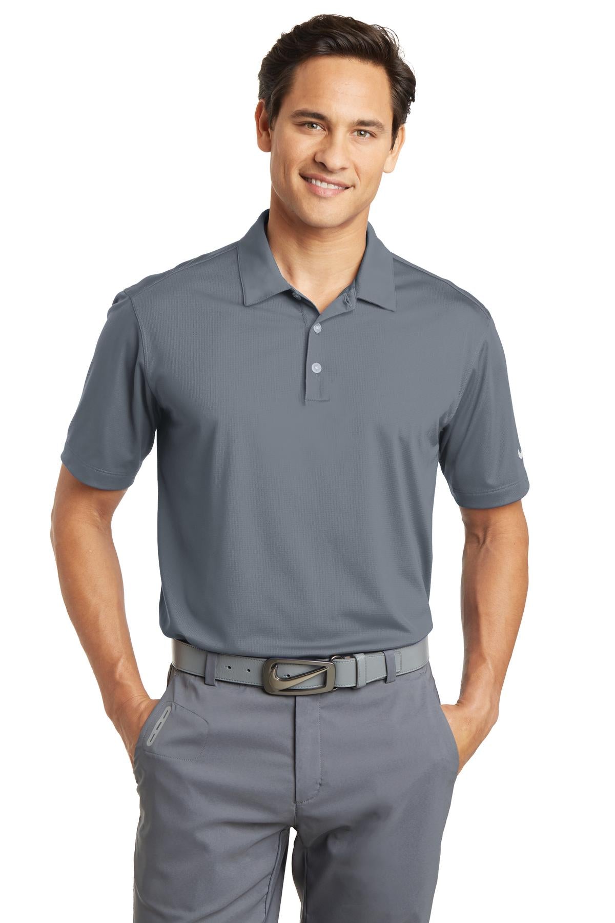 Nike Dri-FIT Vertical Mesh Polo. 637167 Cool Grey
