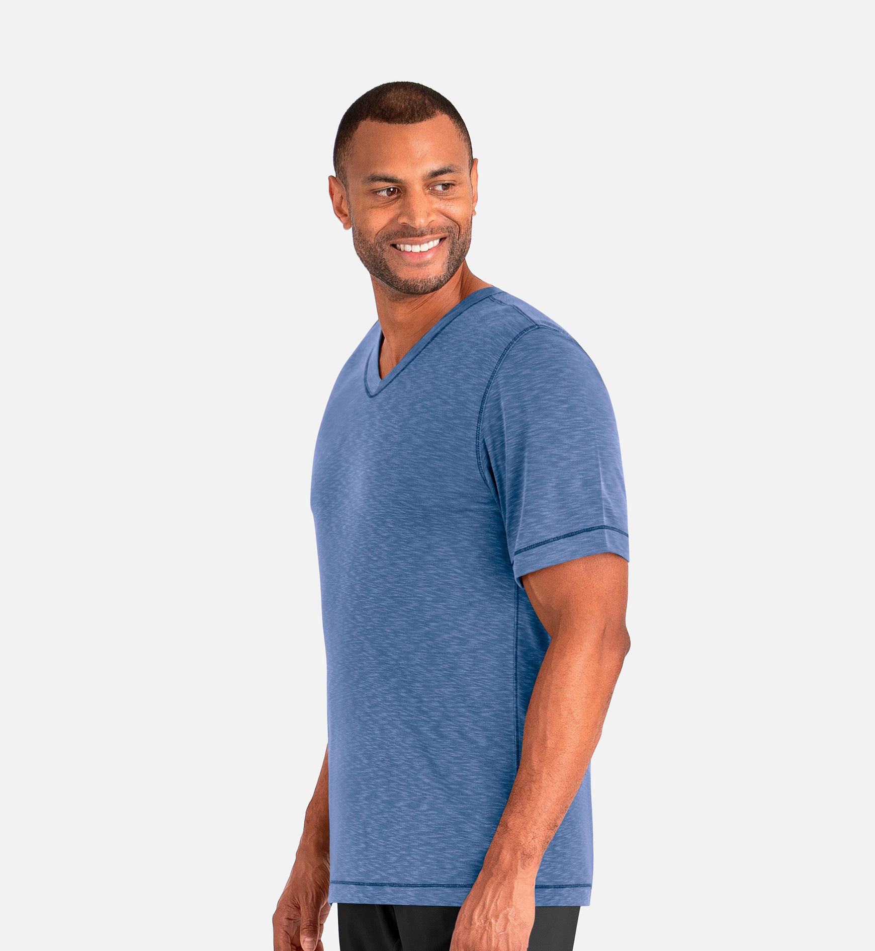 Knit 6409 Men's Short Sleeve Modal Tee Blue