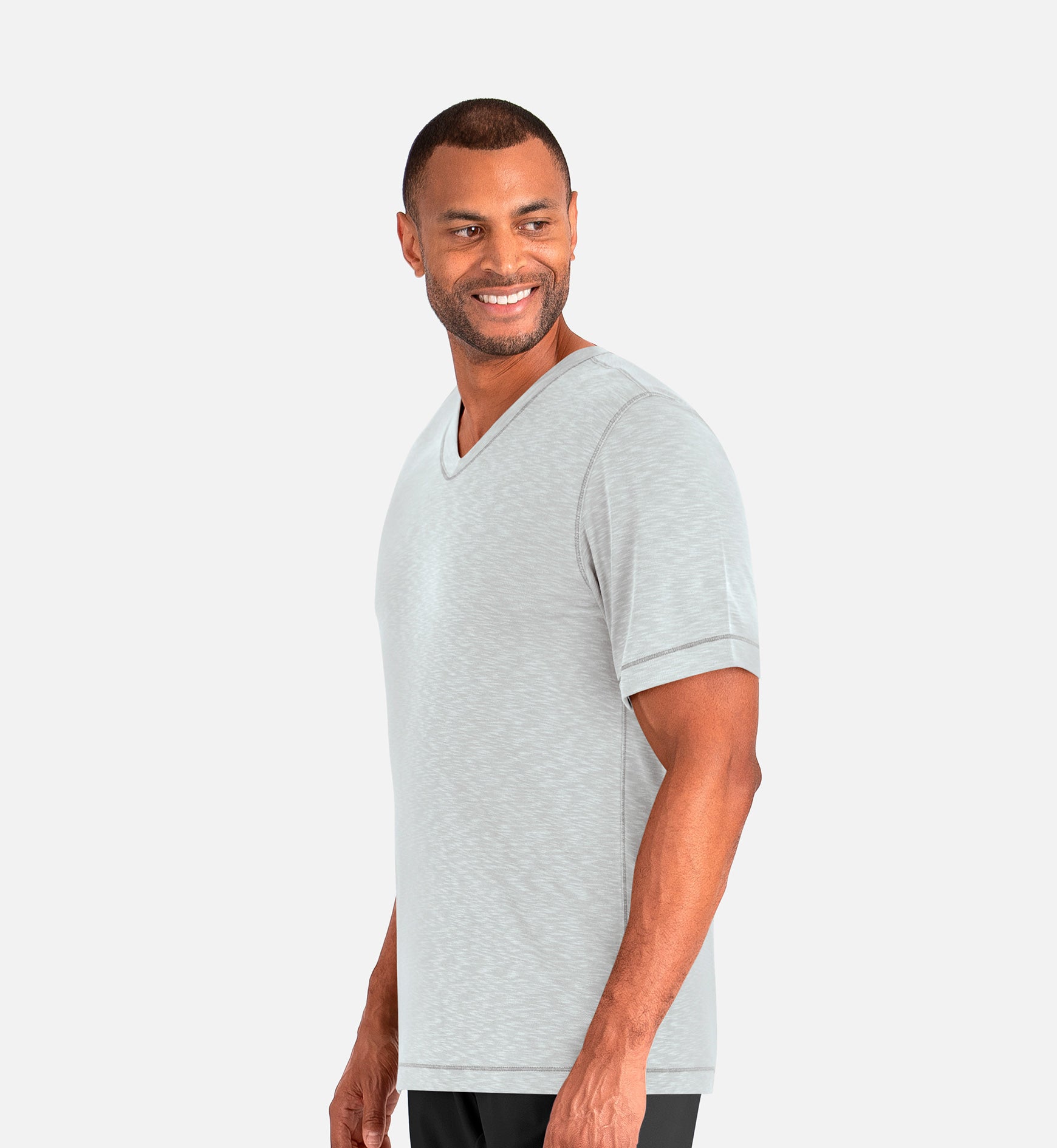 Knit 6409 Men's Short Sleeve Modal Tee Light Gray