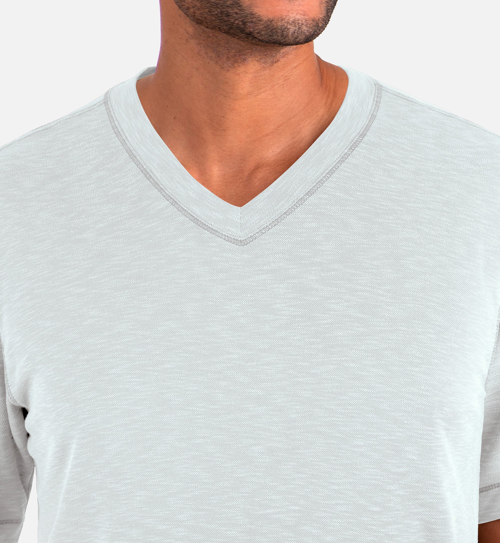 Knit 6409 Men's Short Sleeve Modal Tee Light Gray