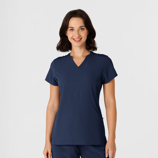 Nova 6432 Flex-n-Reach V-Neck Scrub Top Navy Model Image Front | Wink