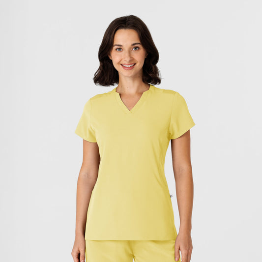 Nova 6432 Flex-n-Reach V-Neck Scrub Top Sunshine Yellow Model Image Front | Wink