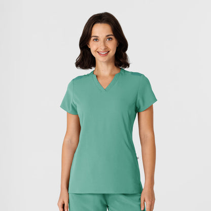 Nova 6432 Flex-n-Reach V-Neck Scrub Top Turquoise Model Image Front | Wink