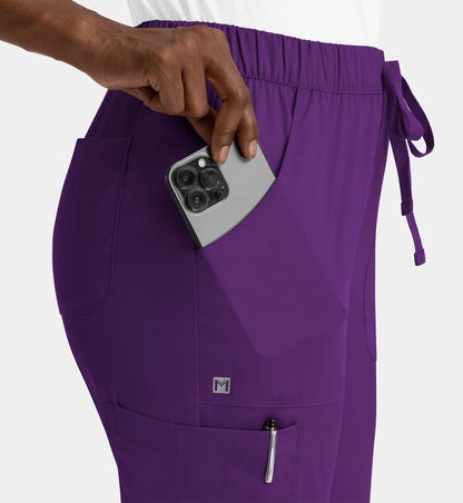 Matrix 6501 Women’s Full Elastic Waistband Cargo Pant Egg plant