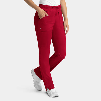 Matrix 6501 Women’s Full Elastic Waistband Cargo Pant Red