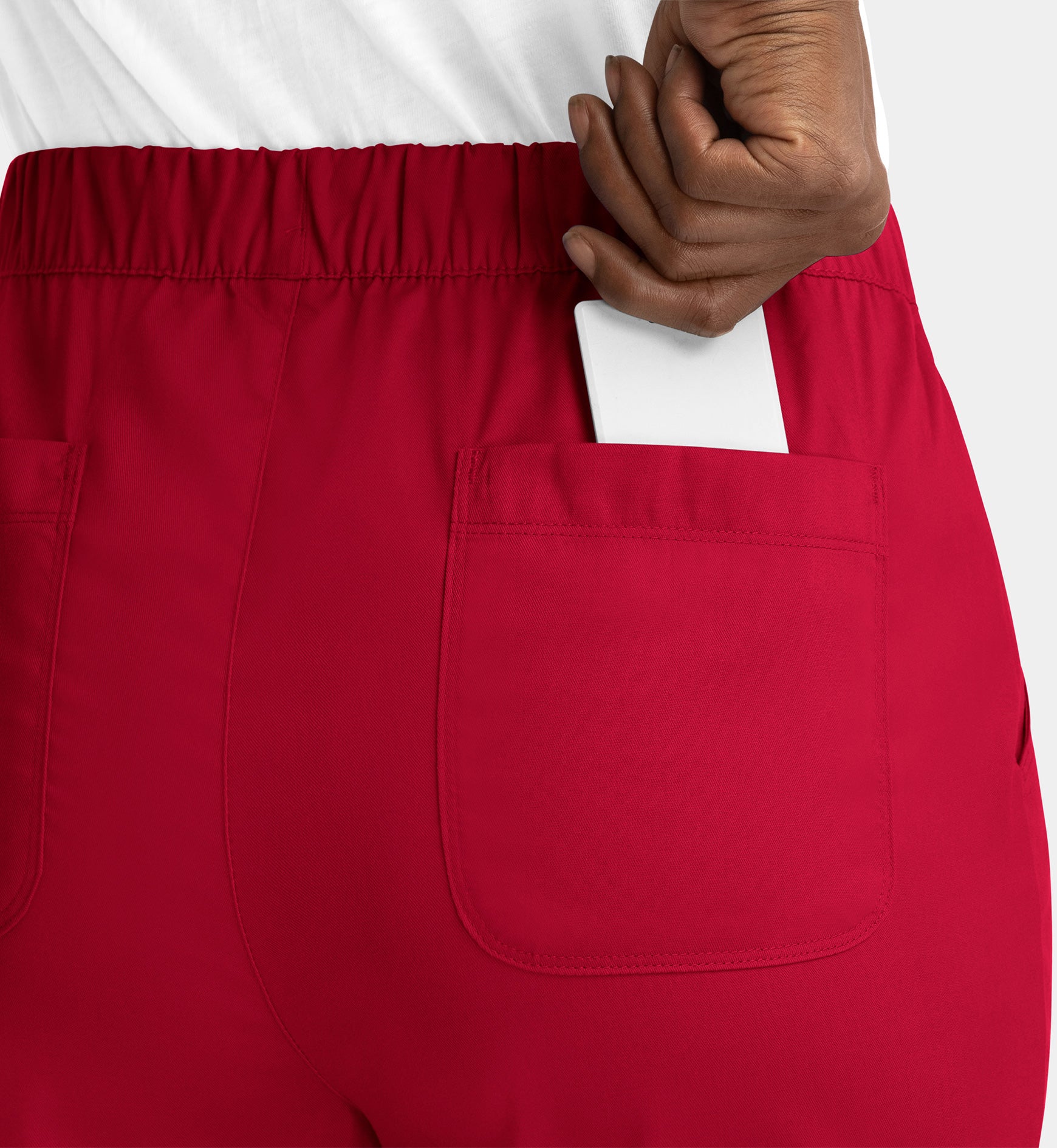 Matrix 6501 Women’s Full Elastic Waistband Cargo Pant Red