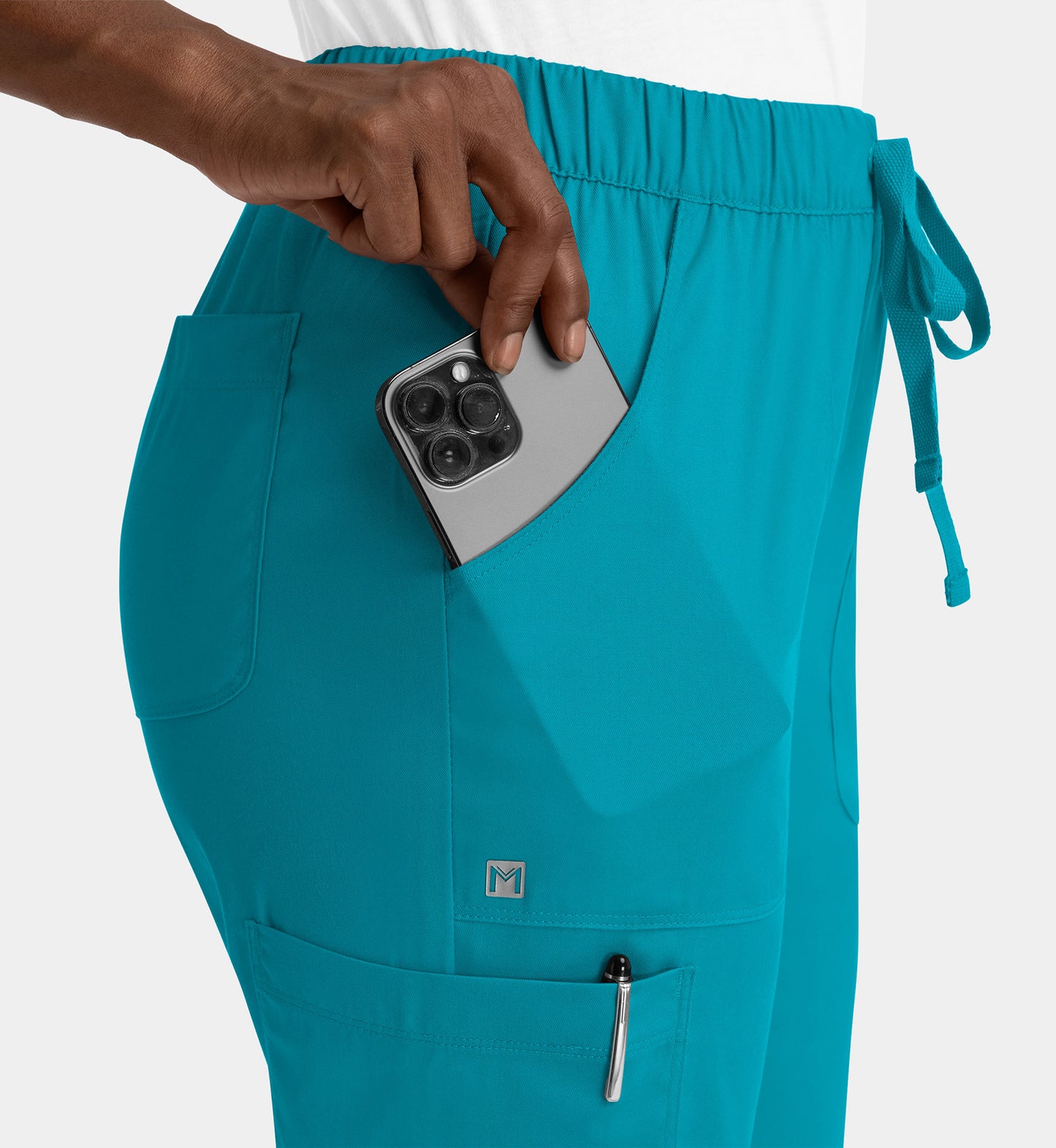 Matrix 6501 Women’s Full Elastic Waistband Cargo Pant Teal