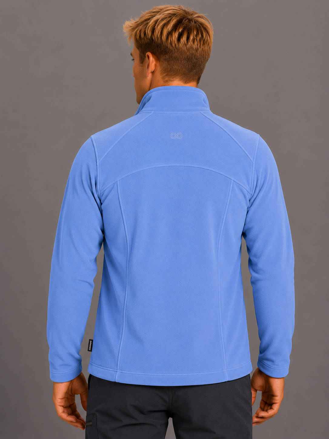 Perfect Fleece 6555 Men's 2 Pocket Bonded Fleece Full Zip Jacket Ceil Blue