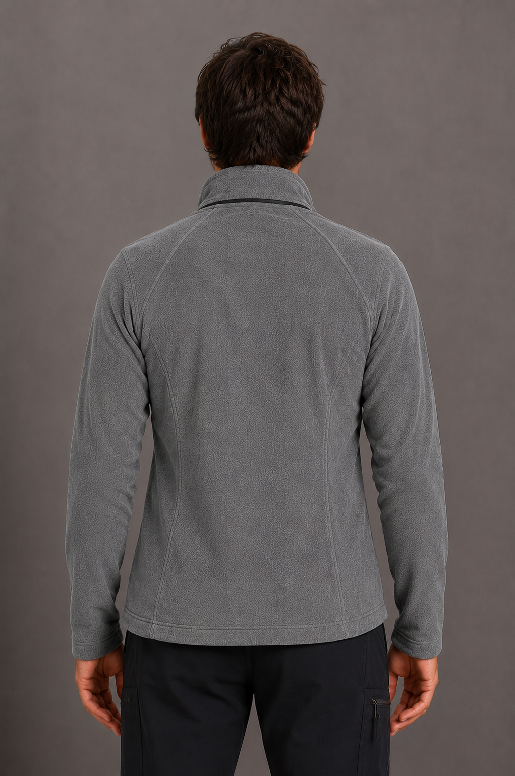 Perfect Fleece 6555 Men's 2 Pocket Bonded Fleece Full Zip Jacket Heather Grey