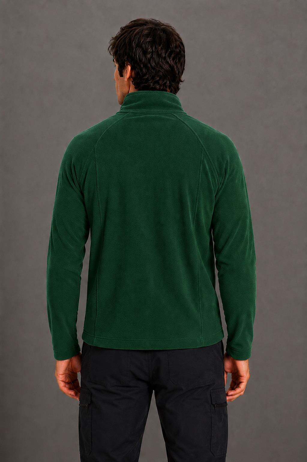 Perfect Fleece 6555 Men's 2 Pocket Bonded Fleece Full Zip Jacket Hunter