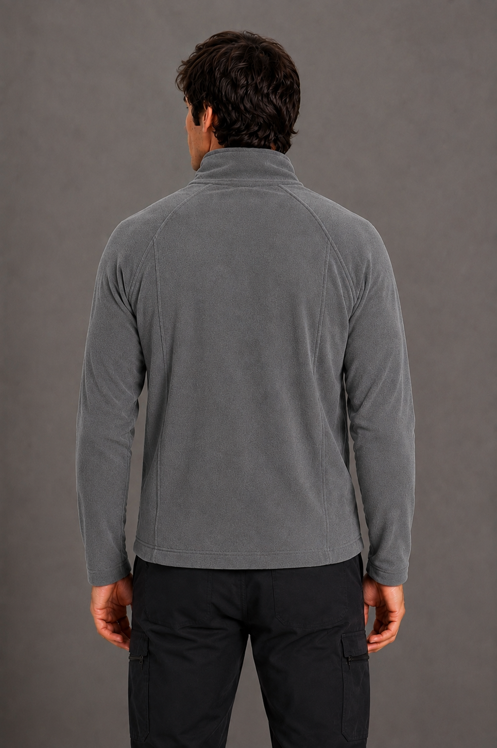 Perfect Fleece 6555 Men's 2 Pocket Bonded Fleece Full Zip Jacket Pewter