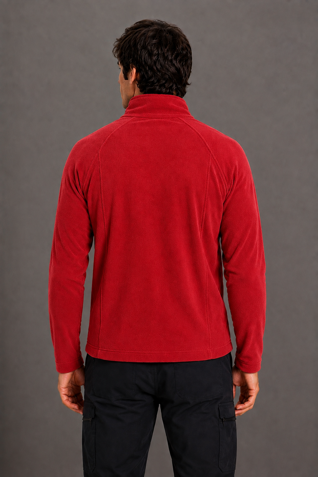 Perfect Fleece 6555 Men's 2 Pocket Bonded Fleece Full Zip Jacket Red