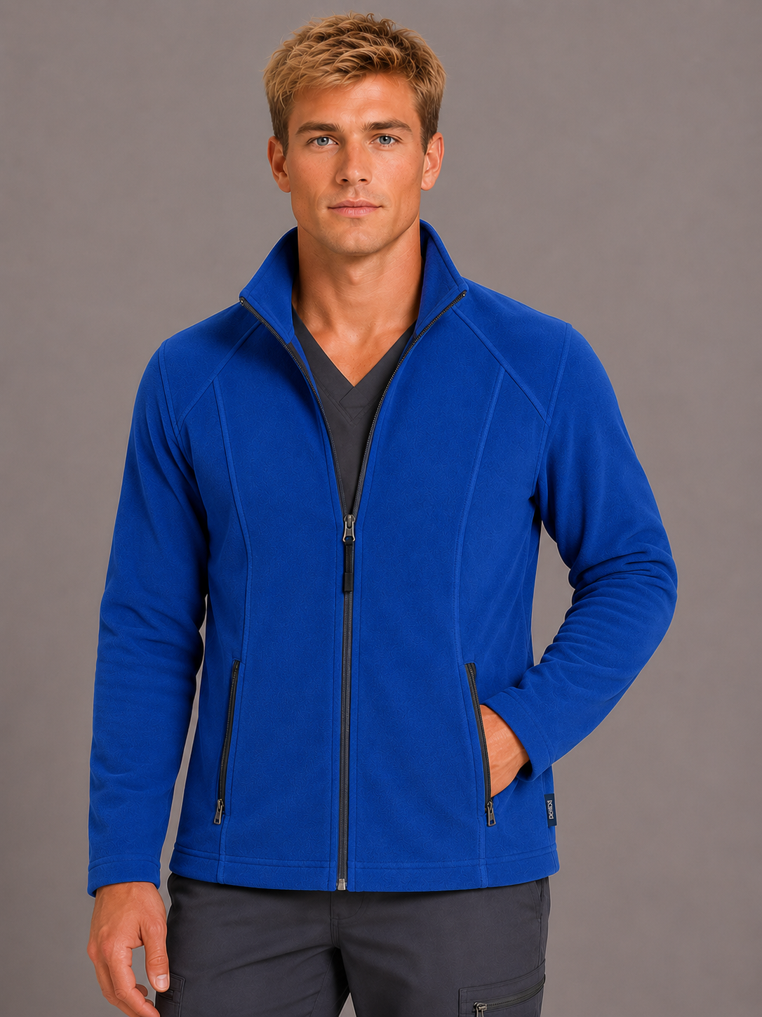 Perfect Fleece 6555 Men's 2 Pocket Bonded Fleece Full Zip Jacket Royal Blue