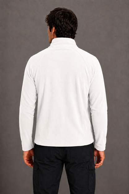 Perfect Fleece 6555 Men's 2 Pocket Bonded Fleece Full Zip Jacket White