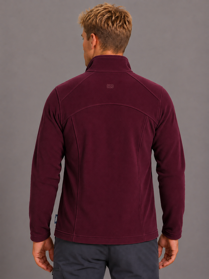 Perfect Fleece 6555 Men's 2 Pocket Bonded Fleece Full Zip Jacket Wine
