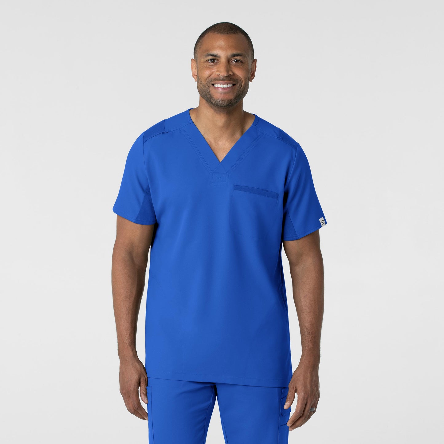 Thrive 6622 Men's Utility V-Neck Scrub Top Royal Model Image Front | Wink