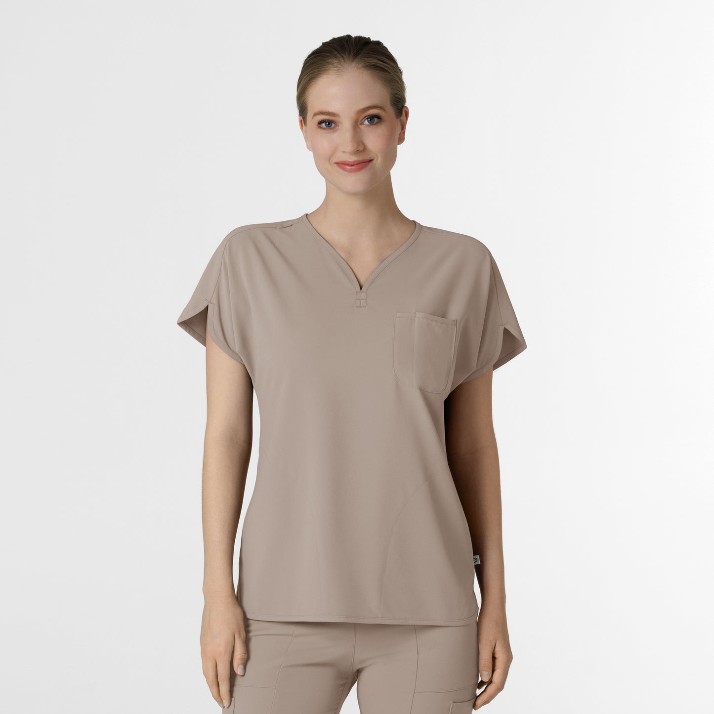 RENEW 6634 Dolman Scrub Top Haze Model Image Front | Wink