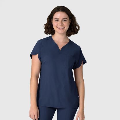 RENEW 6634 Dolman Scrub Top Navy Model Image Front | Wink