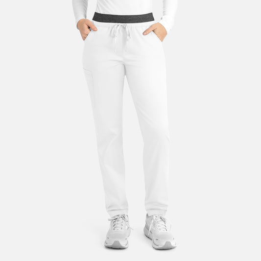 Matrix 6701 Women’s Contrast E-band Cargo Pant White