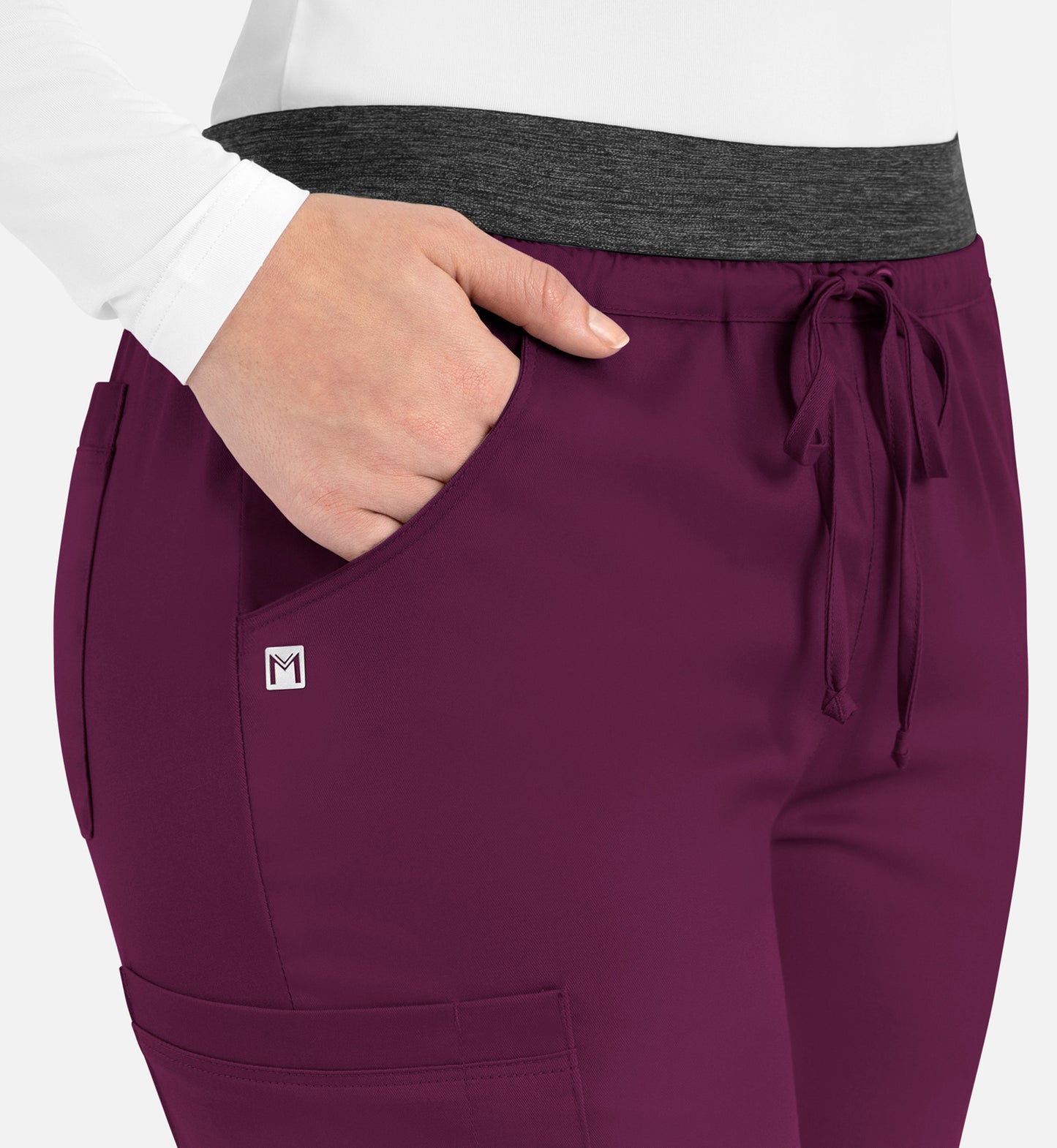 Matrix 6701 Women’s Contrast E-band Cargo Pant Wine