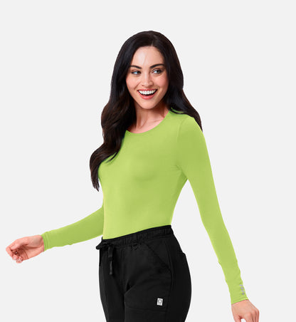 Knit 6709 Coolmax Long Sleeve Under Scrub Tee Apple