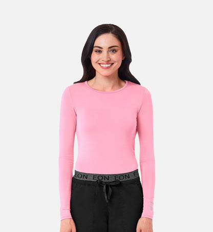 Knit 6709 Coolmax Long Sleeve Under Scrub Tee Blush Pink
