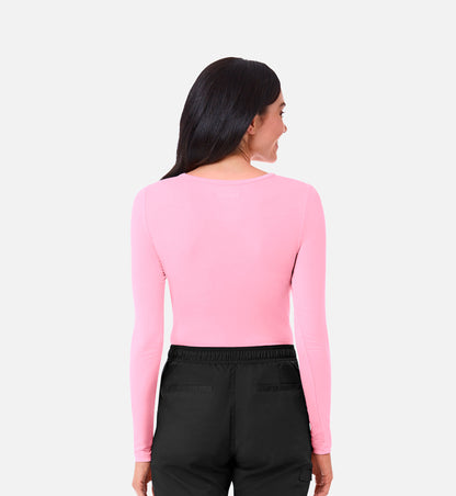 Knit 6709 Coolmax Long Sleeve Under Scrub Tee Blush Pink