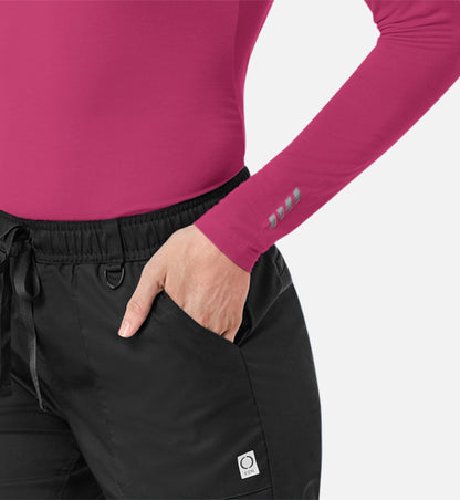 Knit 6709 Coolmax Long Sleeve Under Scrub Tee Hot Pink