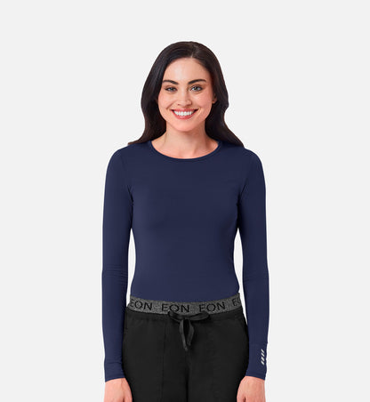 Knit 6709 Coolmax Long Sleeve Under Scrub Tee Navy