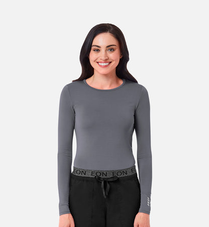 Knit 6709 Coolmax Long Sleeve Under Scrub Tee Pewter