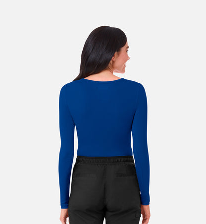 Knit 6709 Coolmax Long Sleeve Under Scrub Tee Royal Blue