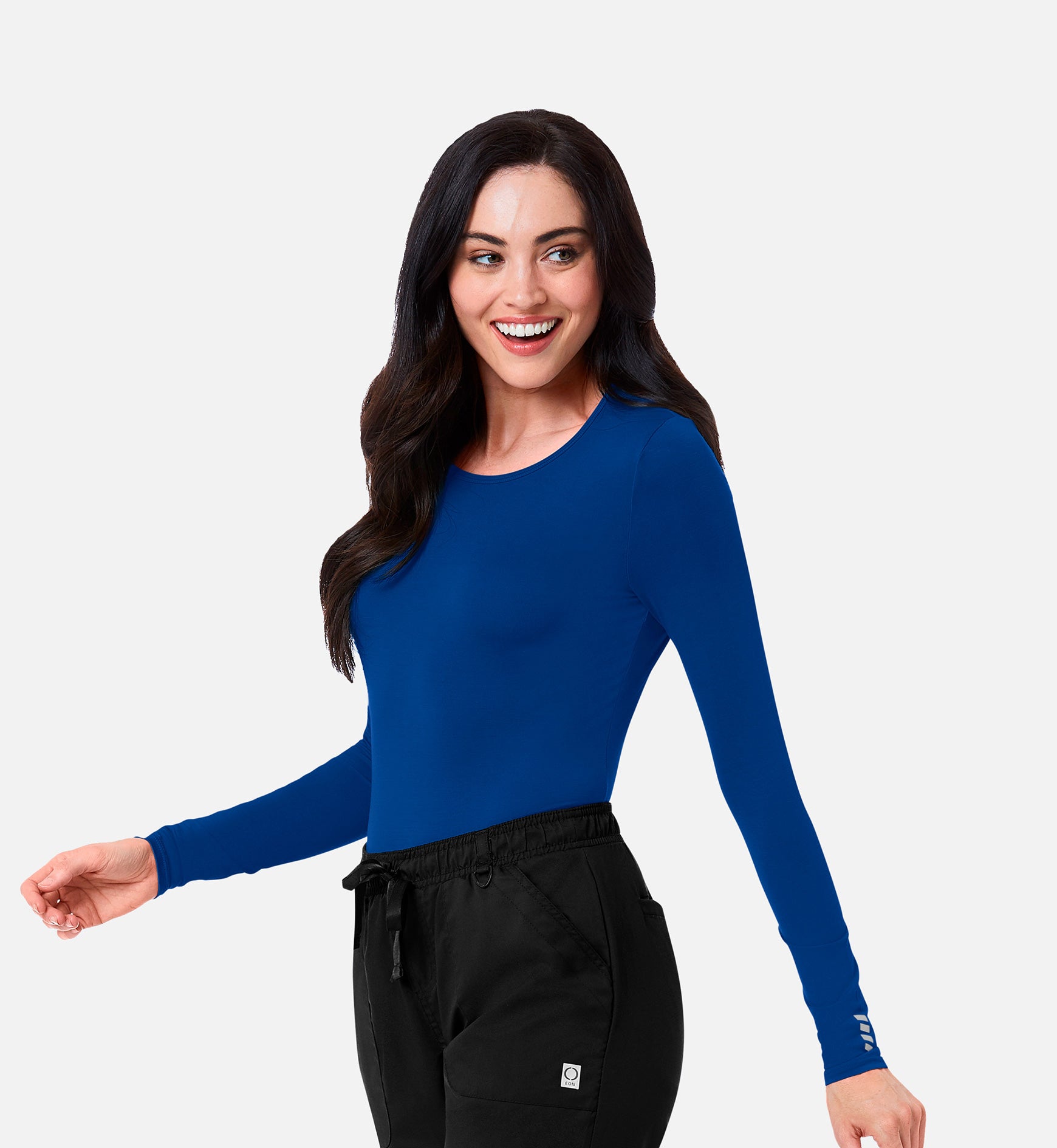 Knit 6709 Coolmax Long Sleeve Under Scrub Tee Royal Blue