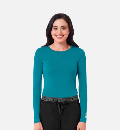 Knit 6709 Coolmax Long Sleeve Under Scrub Tee Teal Blue