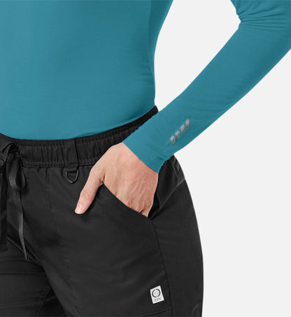 Knit 6709 Coolmax Long Sleeve Under Scrub Tee Teal Blue