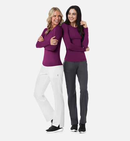 Knit 6709 Coolmax Long Sleeve Under Scrub Tee Wine