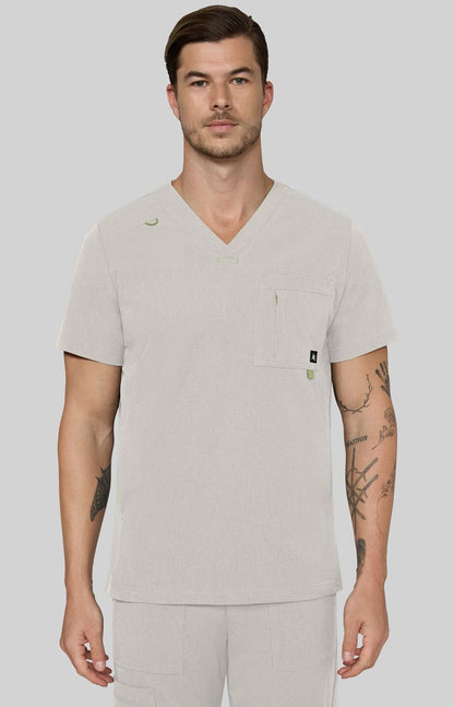 Solis x koi Caldwell Men's 4-Pocket Scrub Top Bone
