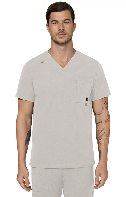 Solis x koi Caldwell Men's 4-Pocket Scrub Top Bone
