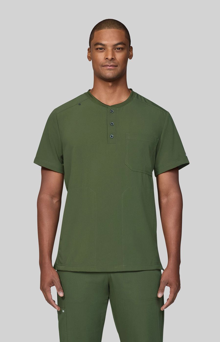 Next Gen Flex Forward Men's 3-Pocket Scrub Top Olive Green