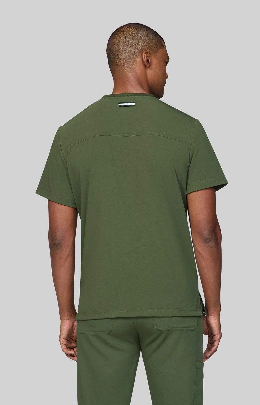 Next Gen Flex Forward Men's 3-Pocket Scrub Top Olive Green