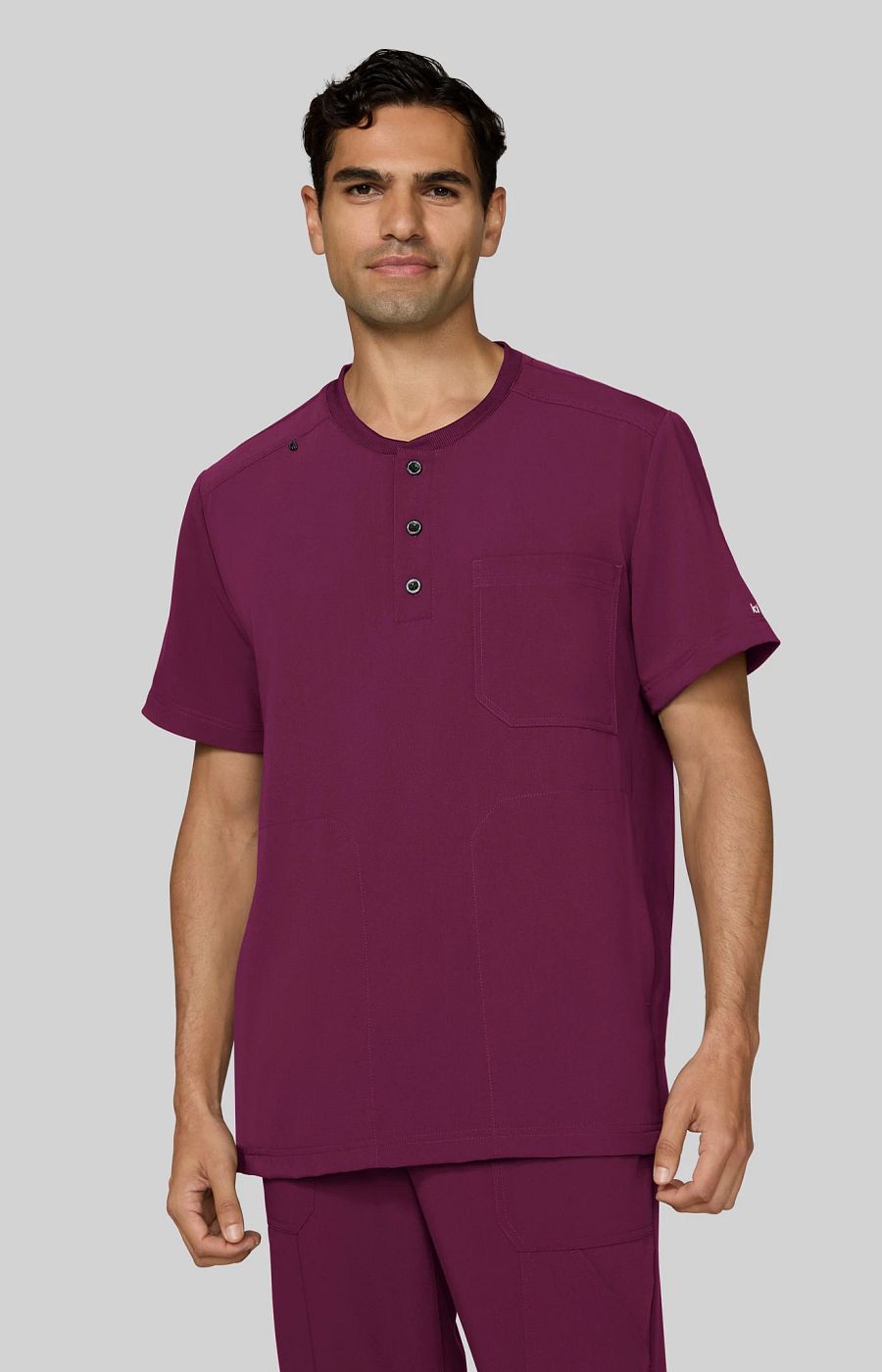 Next Gen Flex Forward Men's 3-Pocket Scrub Top Wine
