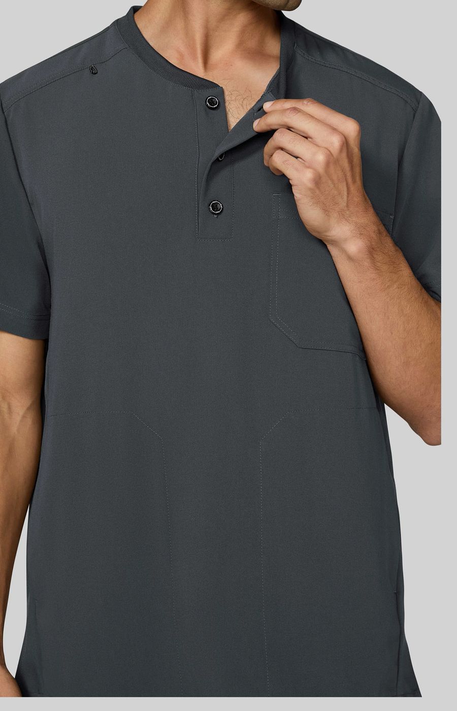 Next Gen Flex Forward Men's 3-Pocket Scrub Top Charcoal